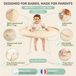 Spécifications techniques du Bibatray-L (86x93cm) : sans danger pour bébé, conçu en France et ajustable | Technical specs of Bibatray-L: baby safe and French design.